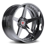 CUSTOM FORGED 2-PIECE 5 SPOKE CHROME WHEELS: RV-DF14