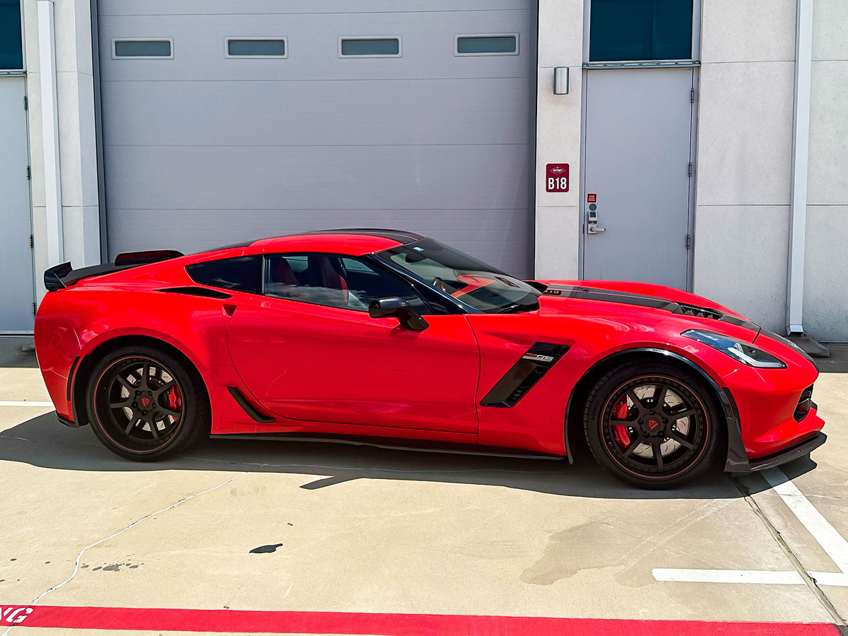 2019 Corvette C7 Z06 Custom Matte Red & Black Wheels: RV-DH092