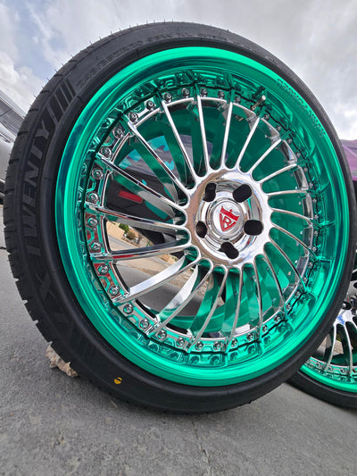 chrome and green wheels classic monte carlo ss show car custom rims