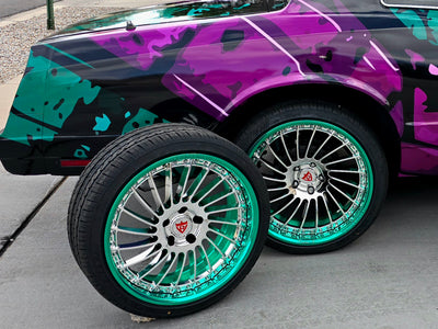 green corvette c8 e-ray custom wheels deep dish forged rv t081 flush fitment