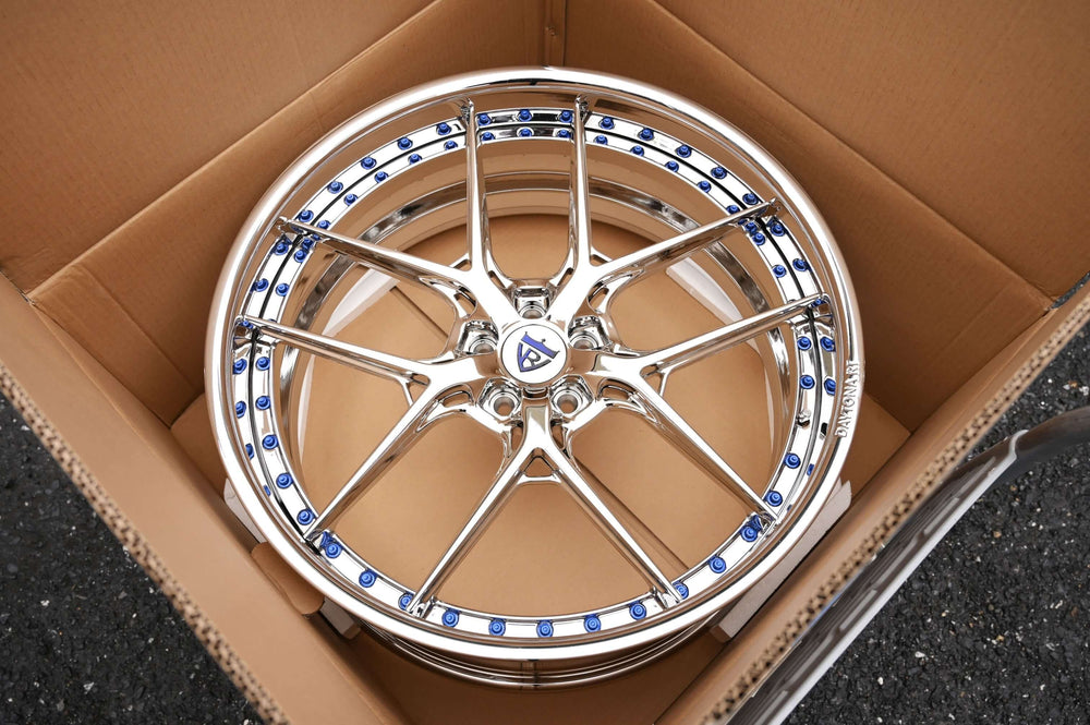 2013 Dodge Charger R/T chrome wheels custom deep dish rims RV-DR08D square 24x9.5 fitment.