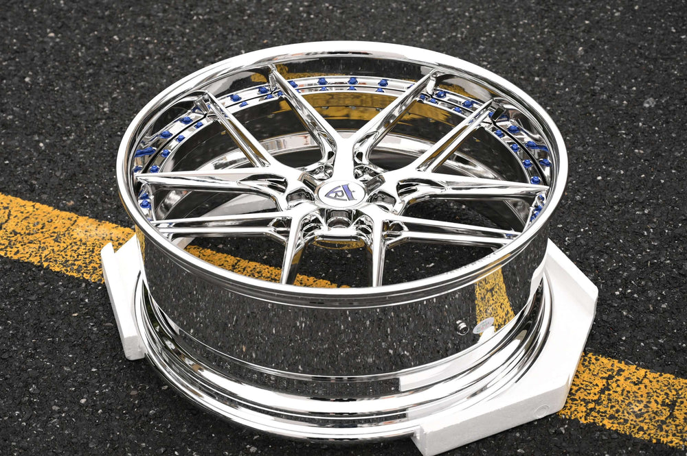 Custom forged 2-piece deep dish wheels RV-DR08D on 2013 Dodge Charger R/T street build.