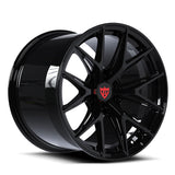 Custom forged monoblock RV-MH051 6 lug wheel for Dodge Viper, black finish, high-performance chrome rim