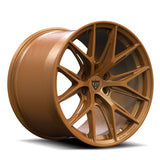 Bronze custom forged monoblock wheel for Dodge Viper, featuring 6 lug design and aerospace-grade aluminum construction.