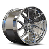 Custom forged monoblock chrome wheel for Dodge Viper with 6 lug design, aerospace-grade aluminum, high-performance finish.