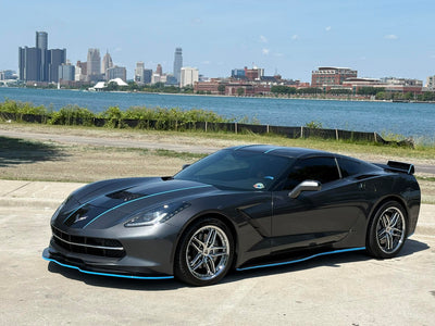 5-spoke forged wheel spoke detail for 2017 Corvette C7 Stingray, custom machining and design your own wheels option