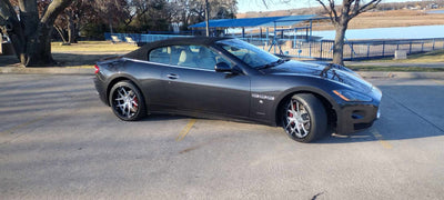 Forged wheel lip detail on Maserati Granturismo, premium custom wheel build with staggered fitment
