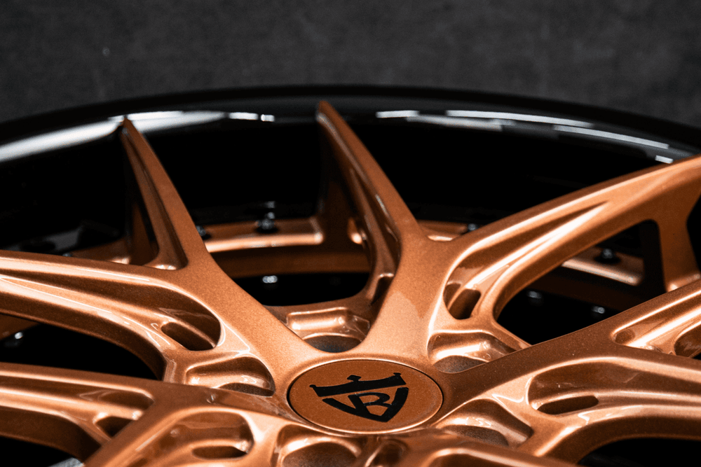 	RV-DR08 forged wheels for Mustang GT, gloss purple spoke, black barrel