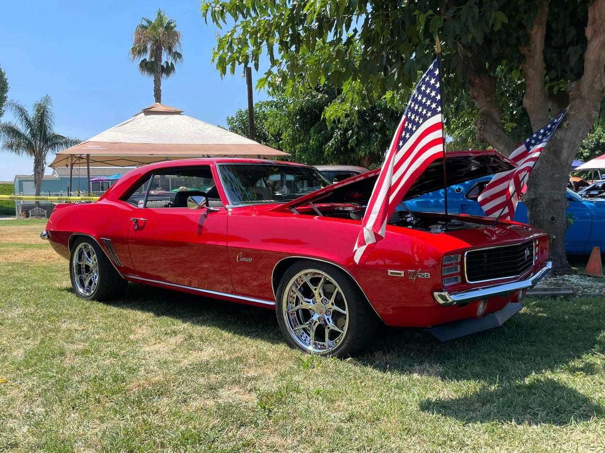1969 Chevrolet Camaro on RVRN Forged DR08D chrome deep dish wheels, 18x8 front and 18x8.5 rear, fully installed on the vehicle.