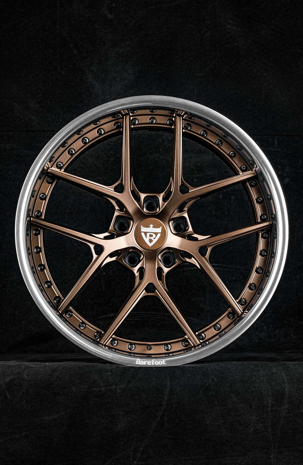 Custom bronze wheels for 1972 Chevy C10, featuring a deep dish design and intricate spoke pattern.