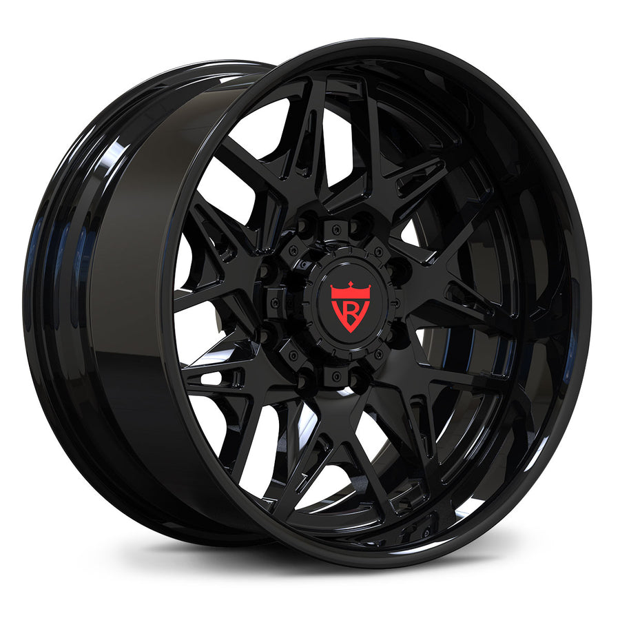 Detail view of the precision CNC-milled spokes on the RV-DM23 forged wheel, highlighting RVRN s aerospace-grade engineering.
