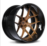RV-DR08D: CUSTOM FORGED 2-PIECE BLACK DEEP DISH WHEELS