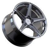 Custom forged 5 spoke wheel in chrome finish, designed for Corvette C8 and high-performance vehicles.