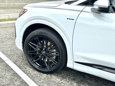 Rear 9x21 forged wheel on Audi Q4 E-tron Sportback, staggered Audi custom wheels with tailored specs