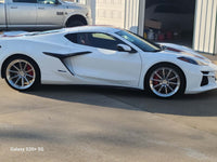 2025 Corvette C8 E-Ray with polished aluminum custom wheels and forged performance rims in OEM size.