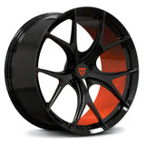RV-MR05 black and brushed orange performance wheel for Mercedes-AMG C63 S