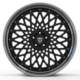 Front view of RV-DM03 Mercedes G63 deep lip wheel with gloss black mesh center