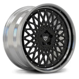 RV-DM03 gloss black mesh wheel with polished step lip for Mercedes-AMG G63