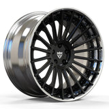 RV-TR66 gloss black multi-spoke wheel with polished outer lip