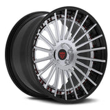 RV-TR66 polished silver multi-spoke wheel with gloss black barrel