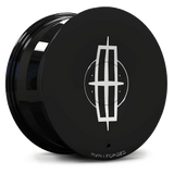Custom forged monoblock full face wheel for Lincoln, showcasing a sleek black finish and precision design.