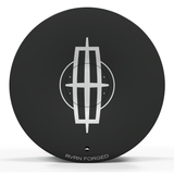 Custom forged monoblock full face wheel for Lincoln vehicles, featuring RVRN FORGED logo, sleek black finish.