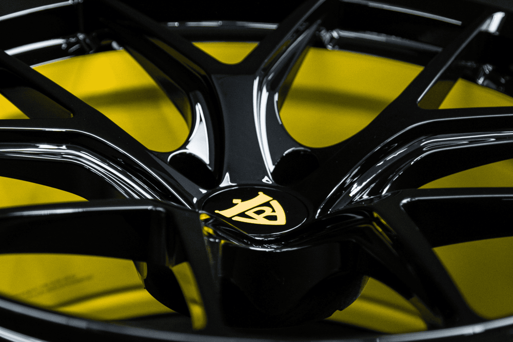 Gloss black finish on custom forged BMW M4 wheels