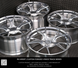Custom forged 1-piece track wheels for Porsche Cayman T, designed for performance and style in racing.
