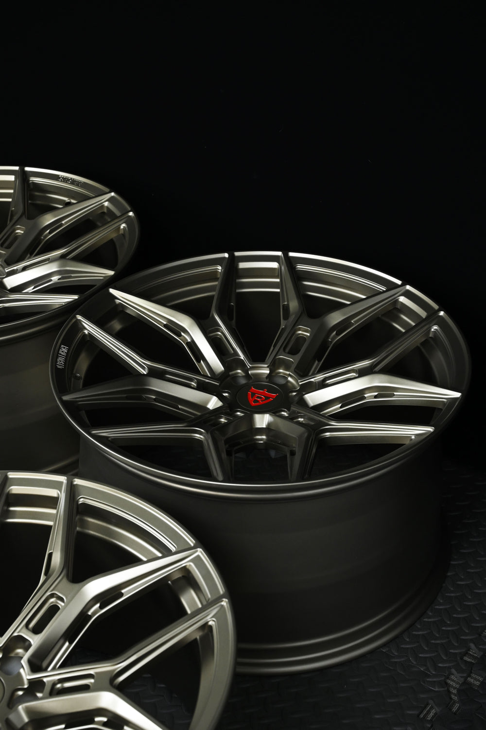 Wide rear stance GMC Canyon Denali with 24x13.5 forged aluminum wheels RV-MR616 matte bronze finish