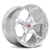 Custom forged monoblock wheel in polished finish suitable for Alfa Romeo Giulia and other vehicles.