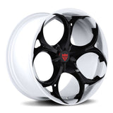 Custom forged monoblock rim featuring a sleek black and white design, ideal for alfa romeo wheels and custom builds.