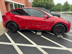 2023 Tesla Model Y Performance with custom forged wheels, staggered 21x9.5 front and 21x10.5 rear, design your own Tesla Model Y wheels