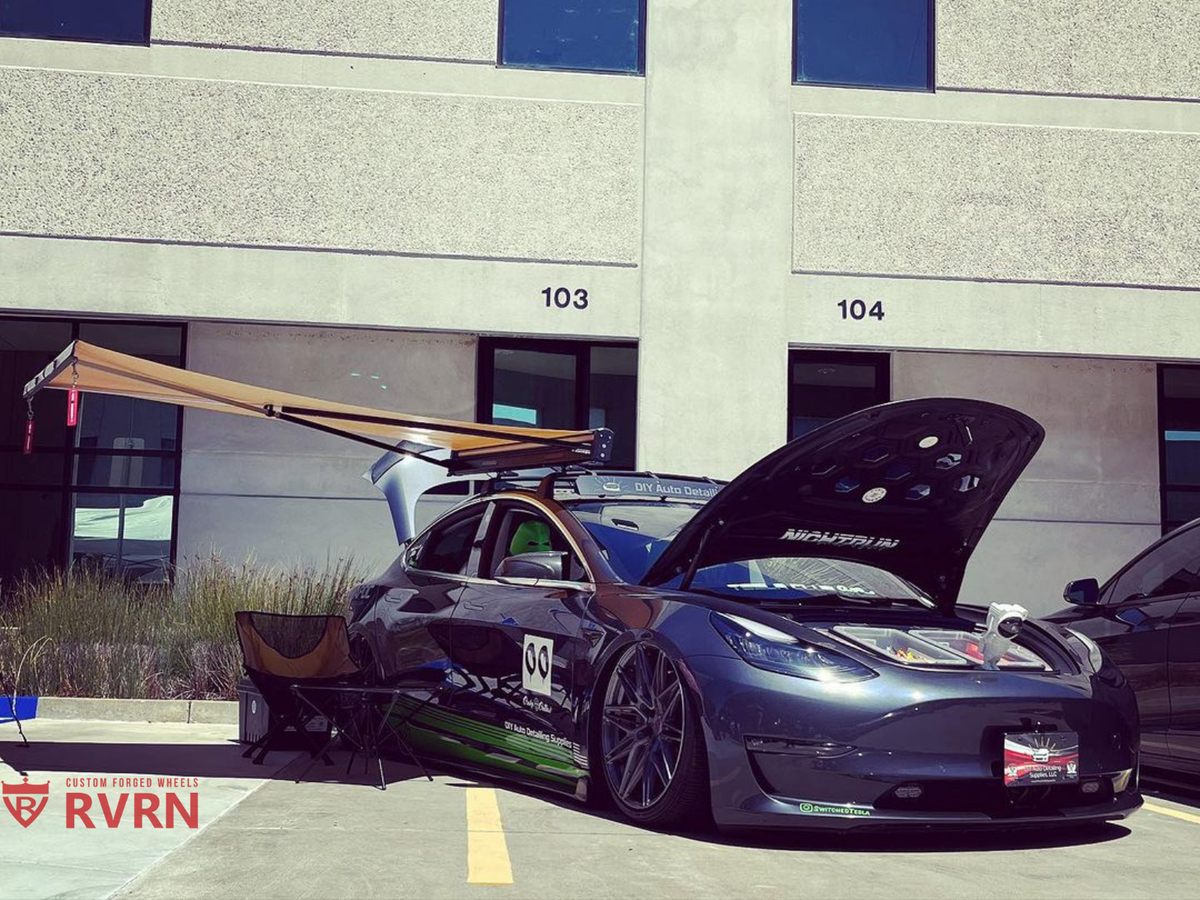 2018 Tesla Model 3 aftermarket forged wheels in 20x9.5 fitment, performance upgrade, design your own wheels option