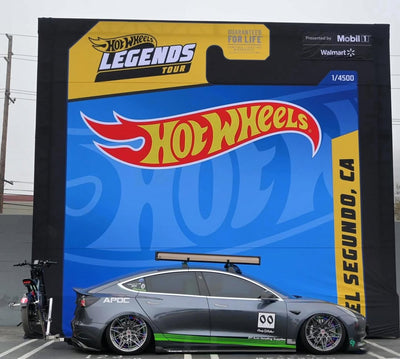 Close-up of forged wheel spoke design on Tesla Model 3 aftermarket wheels, precision machining detail