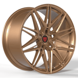 Custom forged monoblock wheel in bronze finish, featuring intricate design and compatible for C7 Corvette aftermarket applications.
