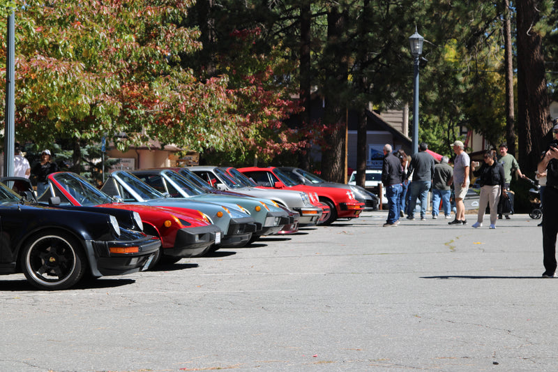 Overhead view of the Porsche Timeline 2025 exhibition area.