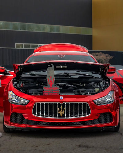 Forged wheel lip detail on 2016 Maserati Ghibli, custom 20 inch wheels built for refined street performance