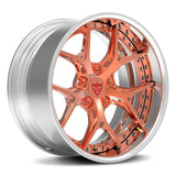 rose gold rims- Chevy camaro custom aftermarket wheels-deep concave 19inch staggered custom rims- RVRN Forged RV-DR08D