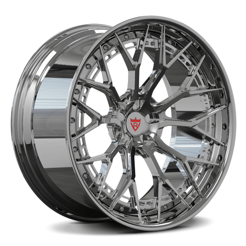 Custom 2-piece forged wheels for Audi RSQ8 and Q8, showcasing a bold multi-piece design and deep concave profile.