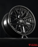 RV-C081 matte black forged wheels with custom center cap for 2022 Tesla Model S