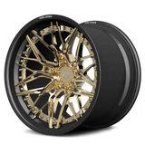 RV-C081 CF carbon fiber concave forged wheel with frozen gold center for performance cars