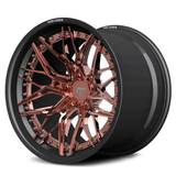 RV-C081 CF carbon fiber concave forged wheel with rose gold center for performance builds