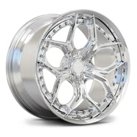 RV-DA03 Corvette C8 black chrome deep concave forged wheel with angular petal spoke design