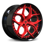 RV-DA03 Corvette C8 black and frozen gold 2-piece forged wheel with sharp spoke geometry