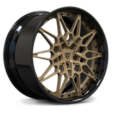 RV-DB418 custom BMW 2-piece forged mesh wheel with gloss black barrel and bronze spokes