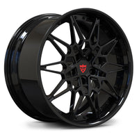 RV-DB418 gloss black 2-piece forged BMW wheel with premium mesh performance styling