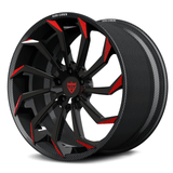 RVRN RV-DC01 CF carbon fiber multi-spoke forged wheel with gloss black and red center