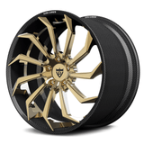 RVRN RV-DC01 CF carbon fiber multi-spoke forged wheel with polished frozen gold center