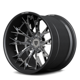 RV-DC04 CF carbon fiber multi-spoke forged wheel with chrome center for luxury vehicles