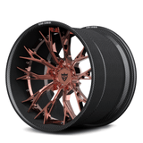 RV-DC04 CF carbon fiber multi-spoke forged wheel with rose gold center for performance builds